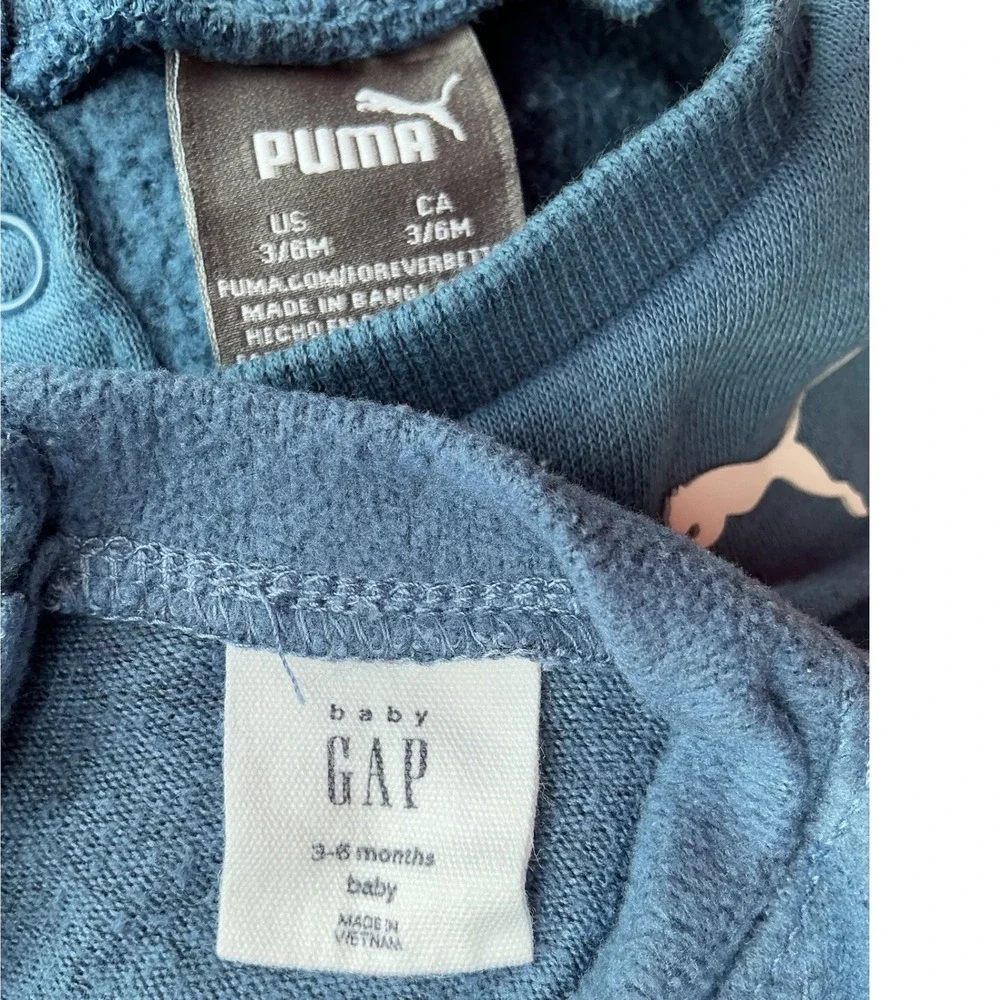 Puma babyGap Tracksuit Outfit Set Baby 3-6 Months Blue Excellent Fleece Bundle‎